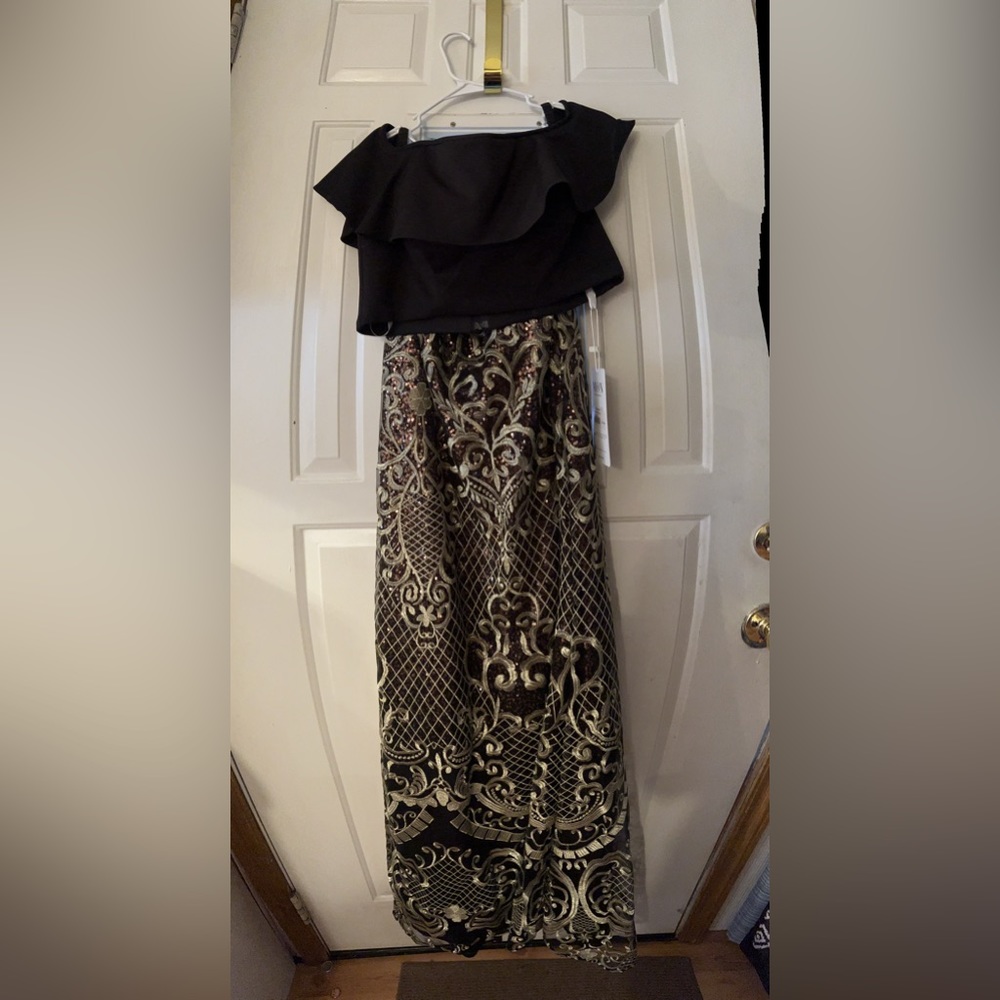 Black and Gold Prom Dress